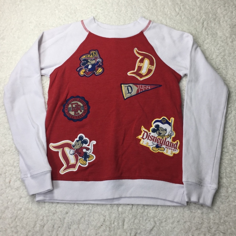 Disney Parks 1955 Mickey Patches Sweatshirt SMALL